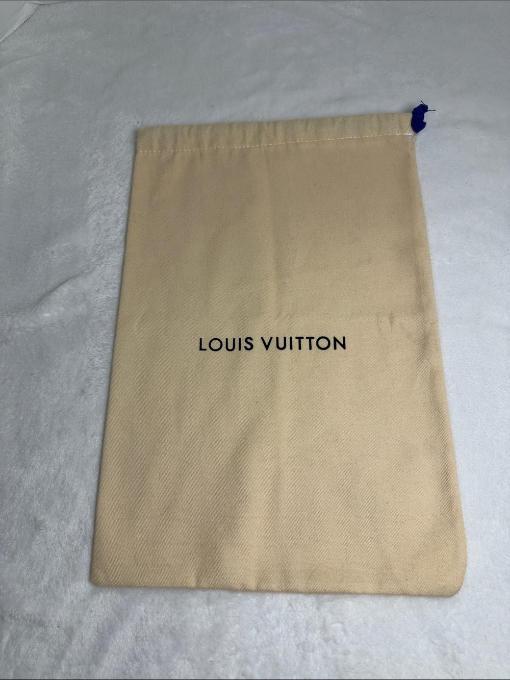 Louis Vuitton Cream Dust Pouch with Black Logo